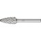 Pferd Carbide Bur - Tree Shape, STEEL Cut - 1/2" x 1" x 1/4" Shank - SF-5 24728 - alternate 1